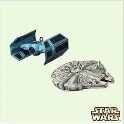 2005 Tie Advanced X1 and Millennium Falcon - Star Wars - Miniature - Set of Two