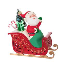 2024 Vintage Santa Show Toppers Mini Musical Tree Topper With Light