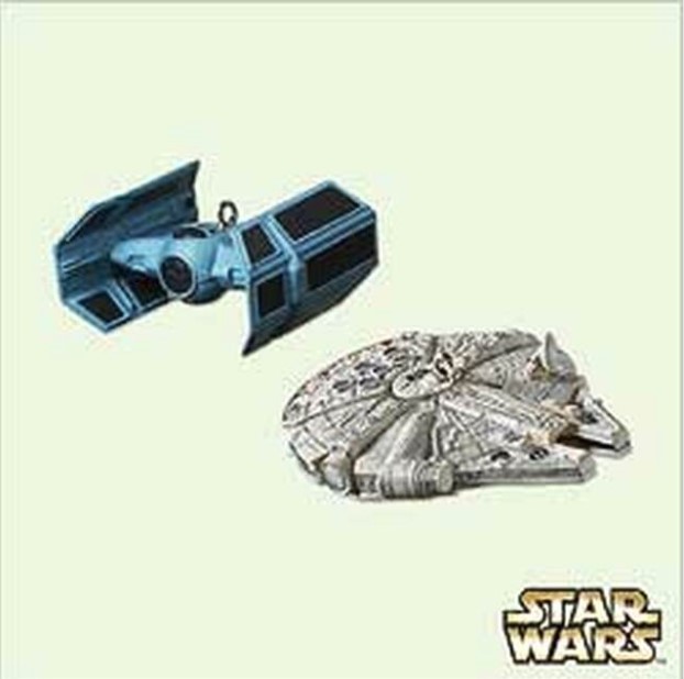 2005 Tie Advanced X1 and Millennium Falcon - Star Wars - Miniature - Set of Two