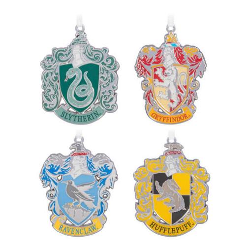 2024 Harry Potter™  Hogwarts™ House Crest Metal Ornaments - Set of 4